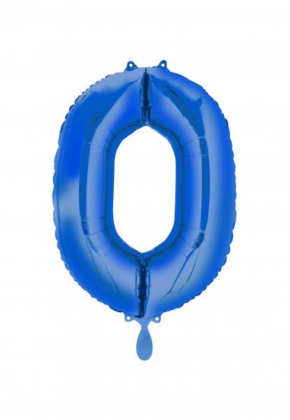 XXL Zahlenballon "0" blau inkl. Füllung