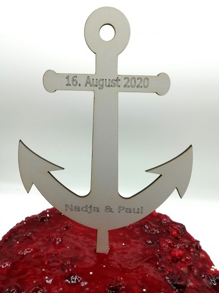 Cake topper anker für maritime Hochzeit