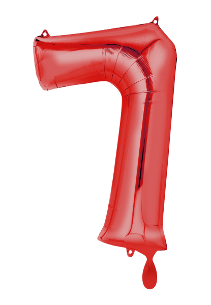 XXL Zahlenballon "7" rot inkl. Füllung