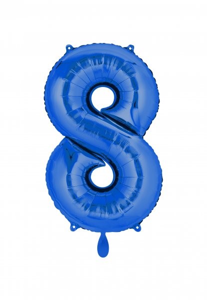 XXL Zahlenballon "8" blau inkl. Füllung
