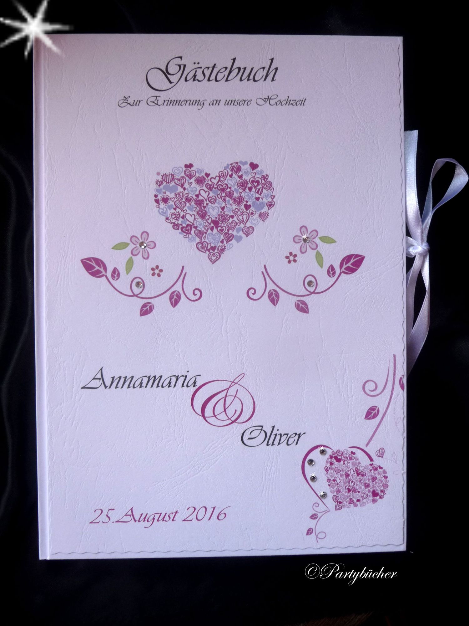 Hardcover Gästebuch zur Hochzeit M20 personalisiert 80 Seiten Hochzeitsgeschenk
