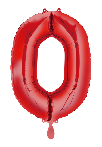 XXL Zahlenballon "0" rot inkl. Füllung