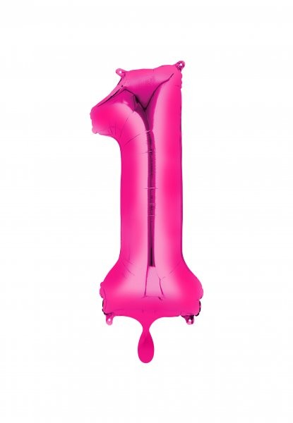 XXL Zahlenballon "1" pink inkl. Füllung