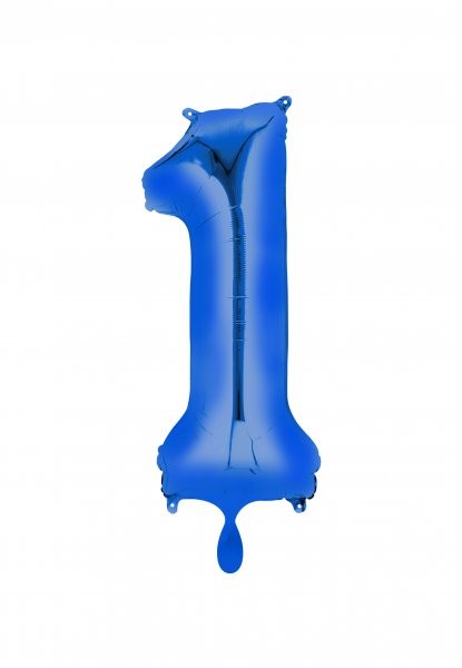 XXL Zahlenballon "1" blau inkl. Füllung